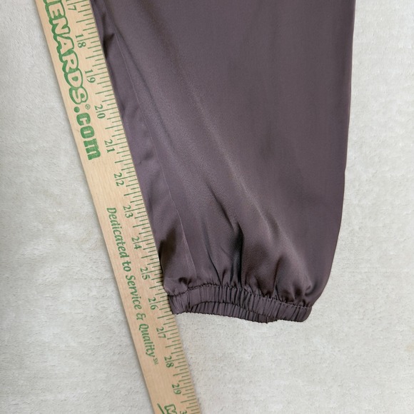 UNIQLO Women's Satin Jogger Pants Drawstring Waist Brown XS Luxury Glam Lounge - Picture 3 of 8